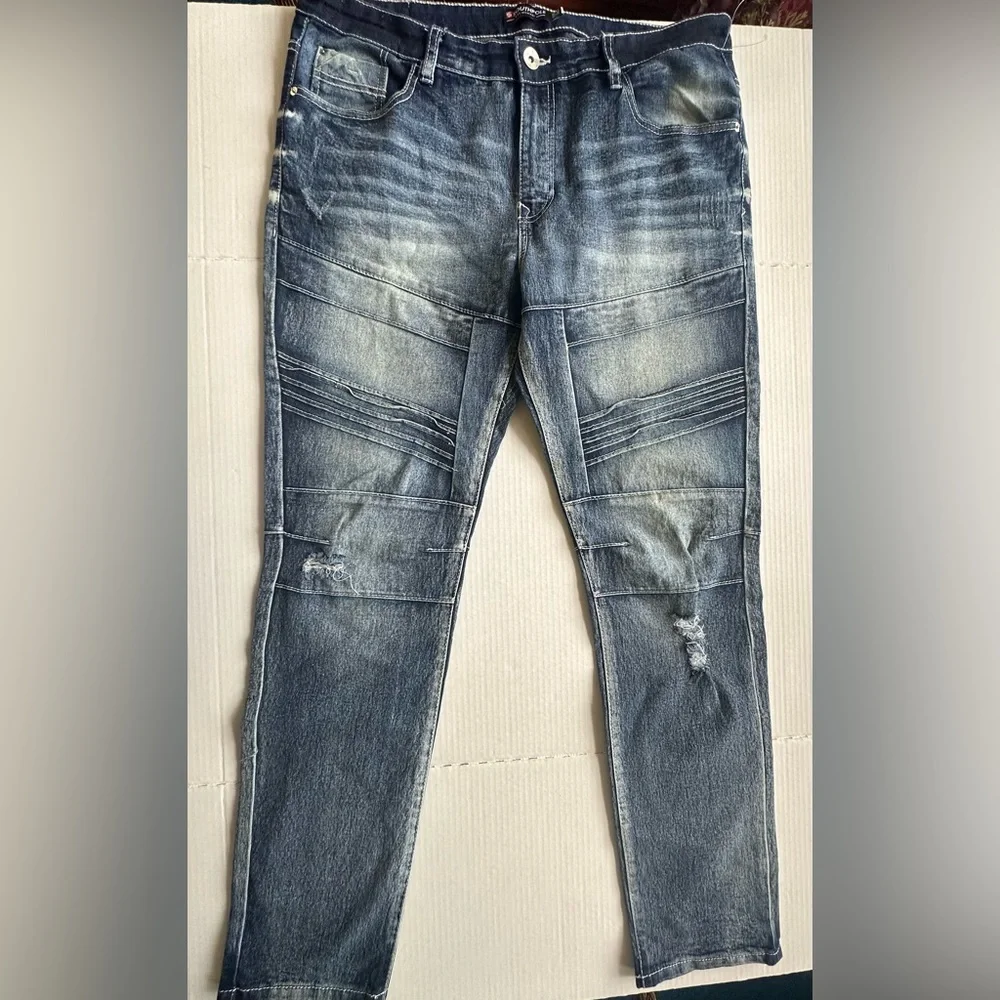 Men’s South Pole JeanSize 36X32 Dark Blue Skinny Active Flex Distressed